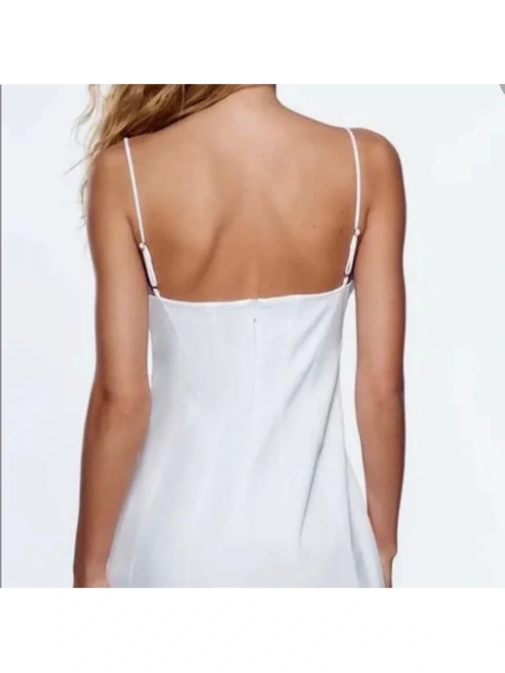 Zara Stretch Poplin Mini Dress White